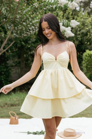 Aeliana Mini Dress - Yellow