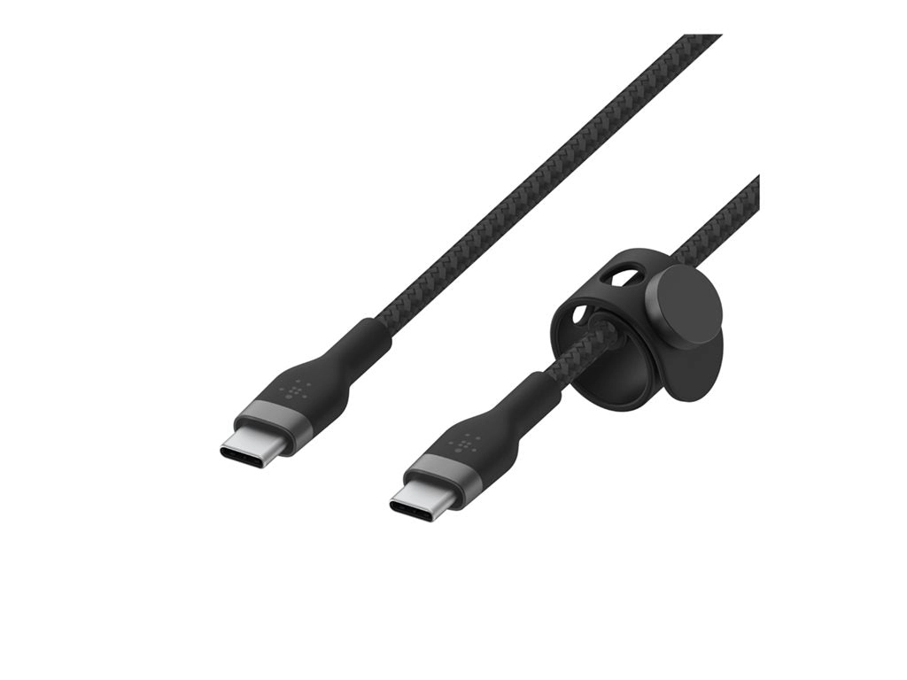 Belkin BoostCharge PRO Flex - USB cable - 24 pin USB-C (M) to 24 pin USB-C (M) - USB 2.0 - 3 A - 3.3 ft - USB Power Delivery CAB011BT1MBW2PK