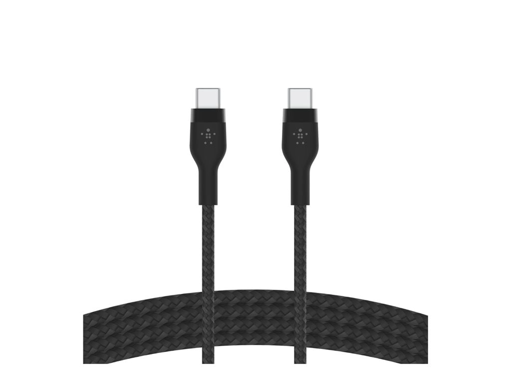 Belkin BoostCharge PRO Flex - USB cable - 24 pin USB-C (M) to 24 pin USB-C (M) - USB 2.0 - 3 A - 3.3 ft - USB Power Delivery CAB011BT1MBW2PK