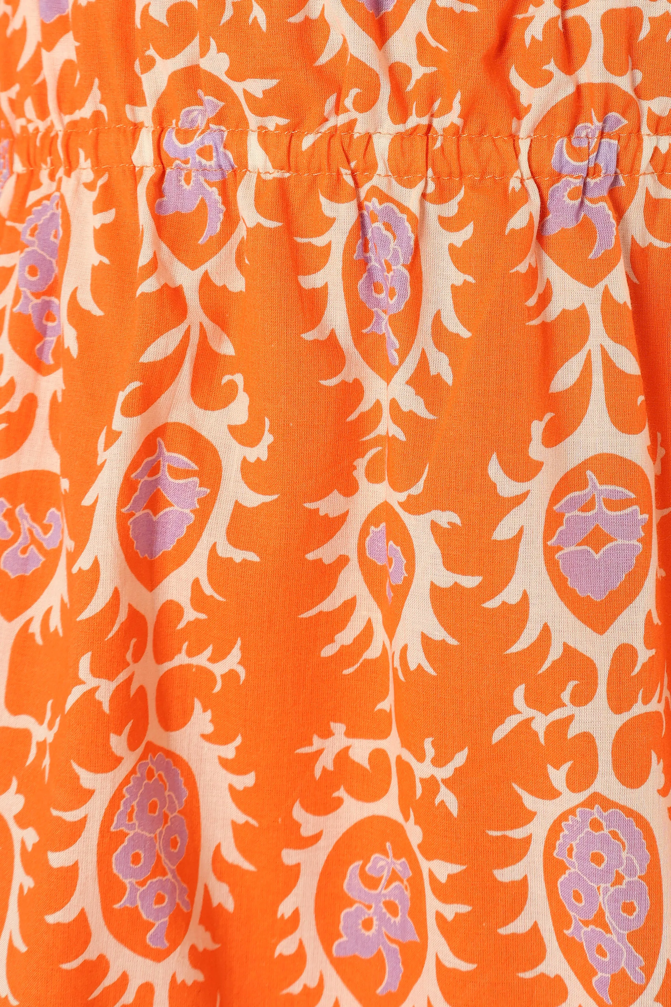 Carmen Off Shoulder Mini Dress - Orange Print