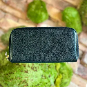 CHANEL Timeless Long Black Caviar Wallet