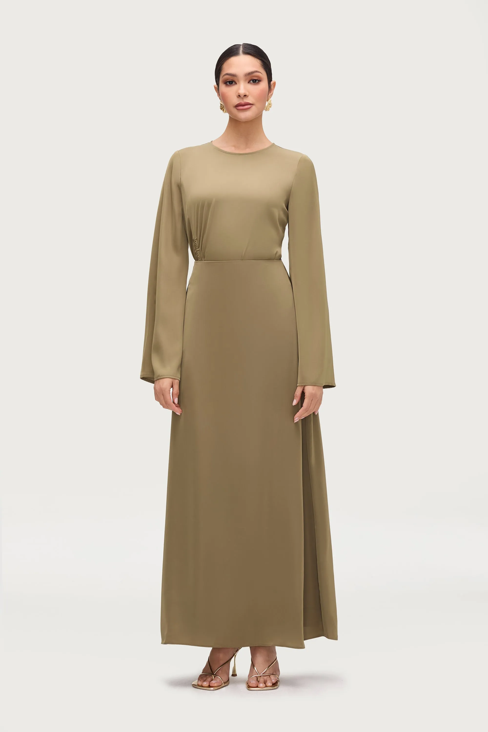 Essential Satin Maxi Skirt - Desert Palm