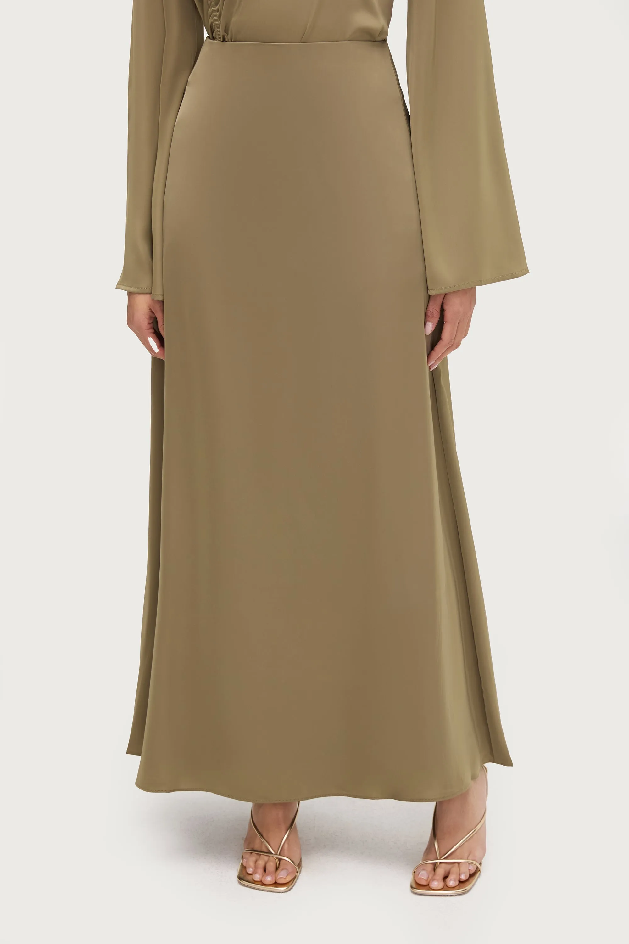 Essential Satin Maxi Skirt - Desert Palm