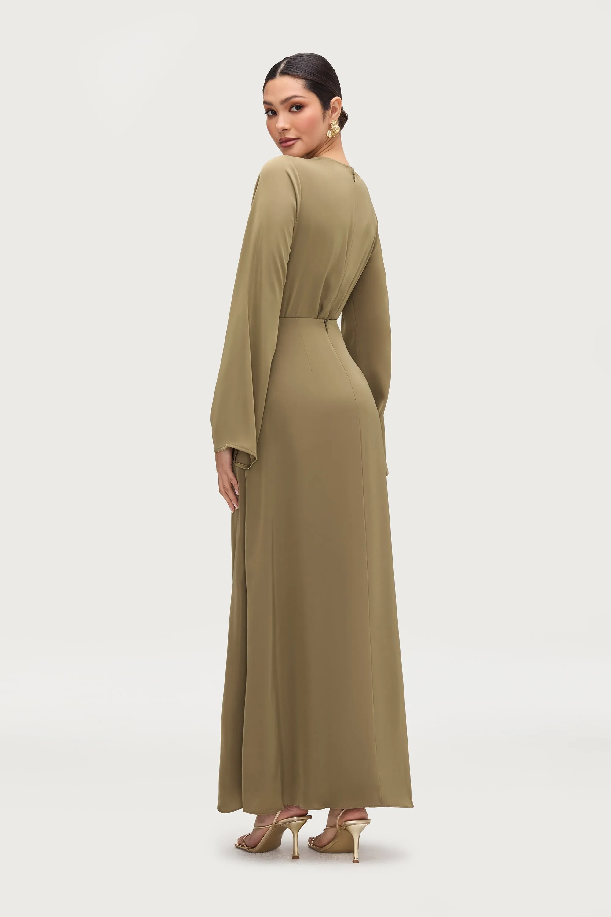 Essential Satin Maxi Skirt - Desert Palm