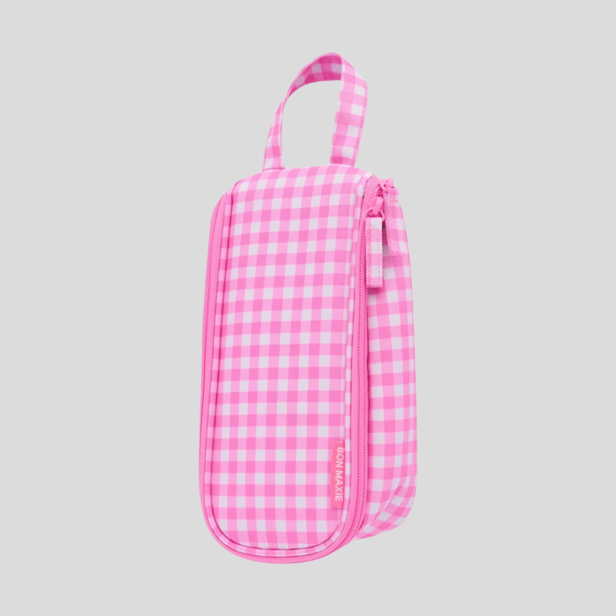 Everyday Slimline Toiletry Bag -- Neon Pink Gingham