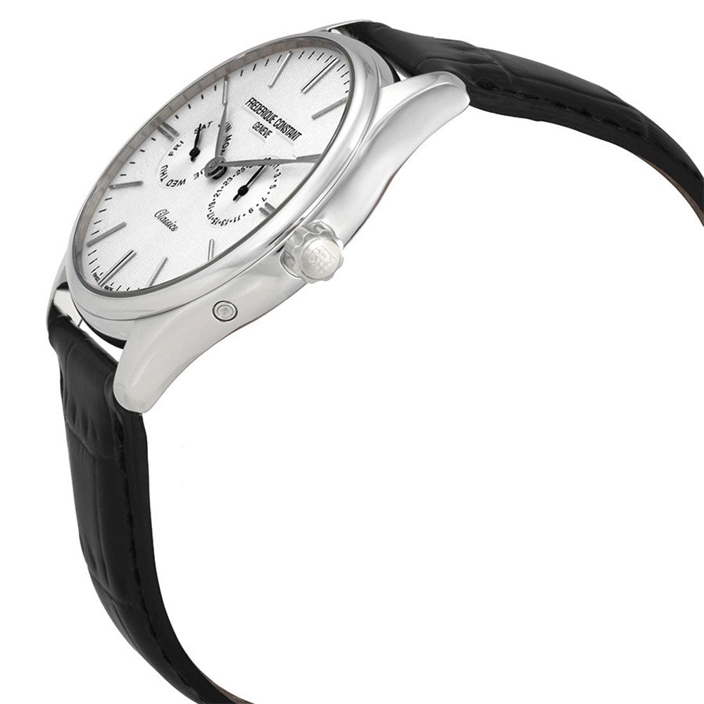 Frederique Constant Classics Silver Dial Black Leather Strap Quartz Mens Watch FC-259ST5B6