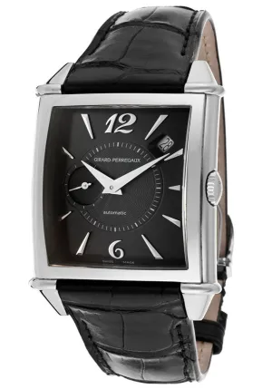 Girard Perragaux Vintage 1945 Automatic Black Dial Black Leather Men's Watch 25835-11-661-BA6A