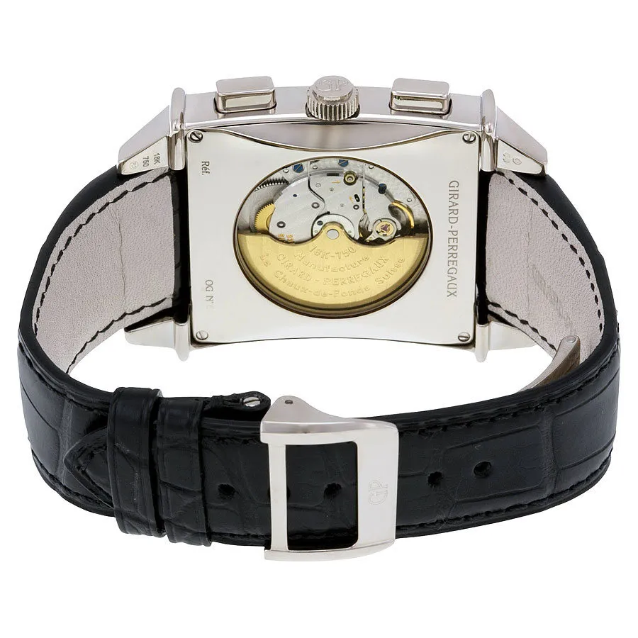 Girard Perregaux Chronograph Vintage 1945 XXL Automatic Black Dial Black Leather Men's Watch 25840-53-611-BA6A