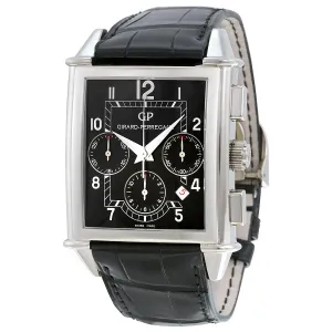 Girard Perregaux Chronograph Vintage 1945 XXL Automatic Black Dial Black Leather Men's Watch 25840-53-611-BA6A