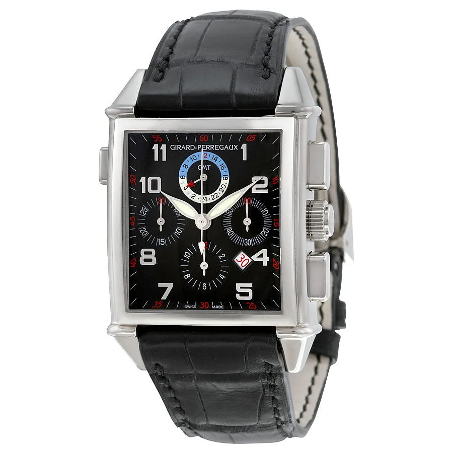 Girard Perregaux Vintage 1945 Chronograph GMT Automatic Black Dial Men's Watch 25975-53-612-BA6A