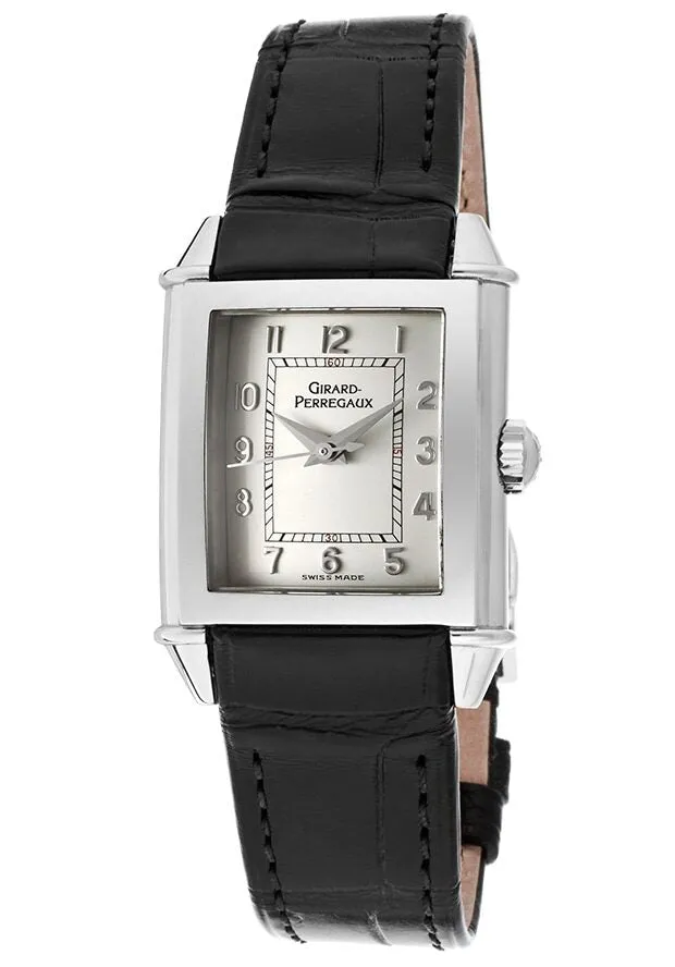 Girard Perregaux Vintage 1945 Silver Dial Steel Ladies Watch 25900-11-111-BA6A