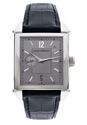 Girard Perregaux Vintage 1945 Stainless Steel Black Leather Men's Watch 25830-0-11-2142