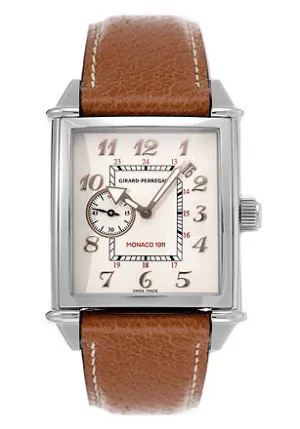 Girard Perregaux Vintage 1945 Stainless Steel Brown Leather Men's Watch 25830-11-821-TDCA