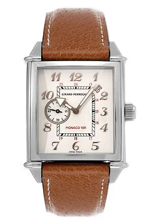 Girard Perregaux Vintage 1945 Stainless Steel Brown Leather Men's Watch 25830-11-821-TDCA