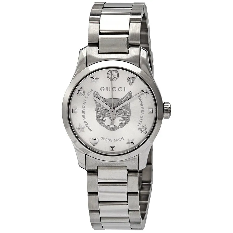 Gucci G-Timeless Silver Dial Ladies Watch YA126595