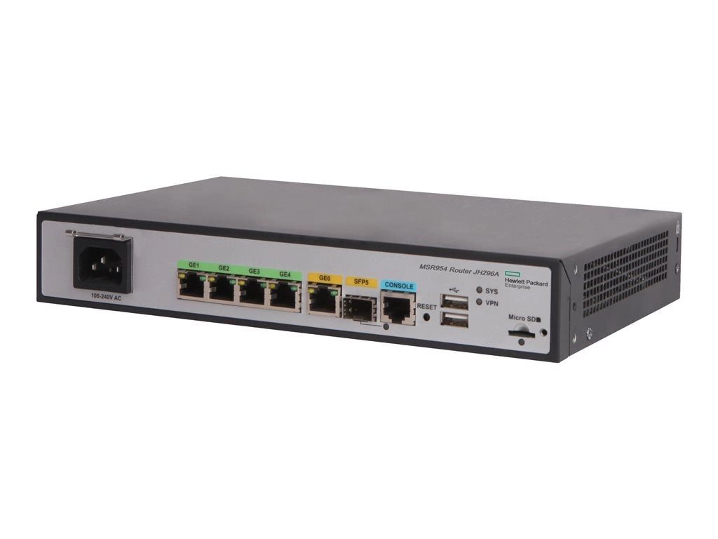 HPE MSR954 - - router - 4-port switch - 1GbE - rack-mountable JH296A#B2E