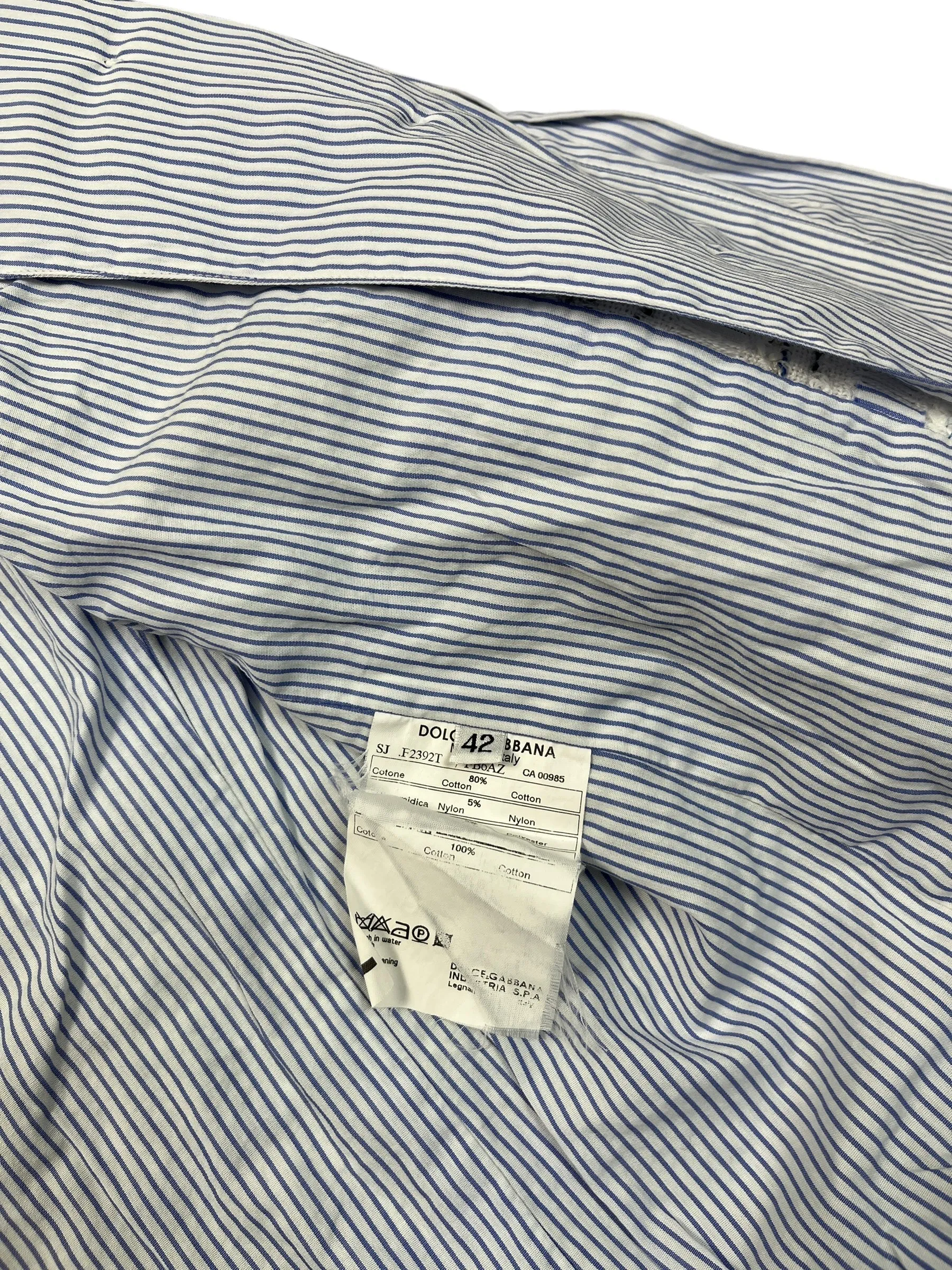 Jacket Luxury Designer By Dolce And Gabbana In Blue & White, Size:M