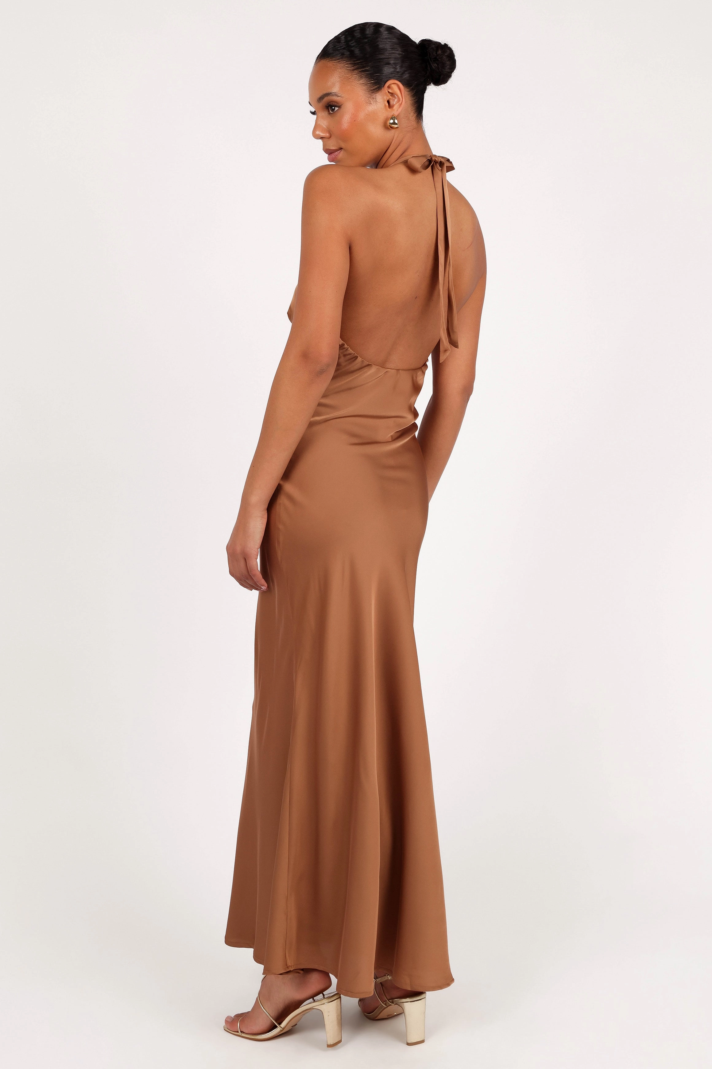 Kalina Halterneck Maxi Dress - Bronze