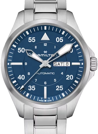 Khaki Aviation Pilot Day Date Auto Blue Ref. H64635140
