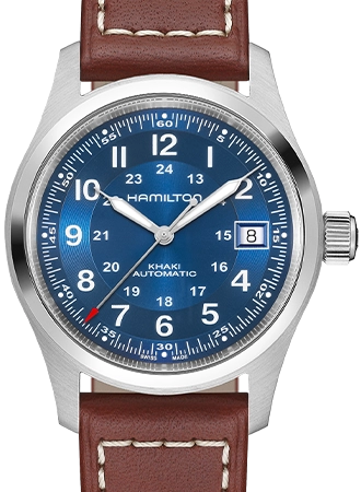 Khaki Field Automatic 38 Blue - Leather Ref. H70455540