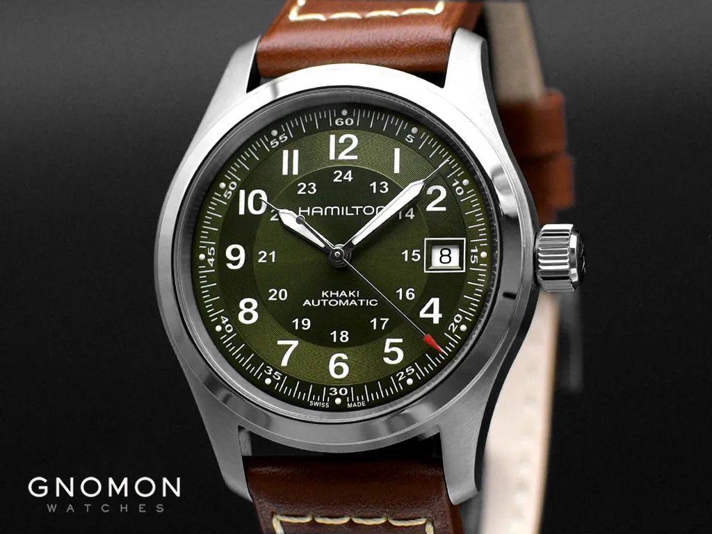 Khaki Field Automatic 38 Green - Leather Ref. H70455560