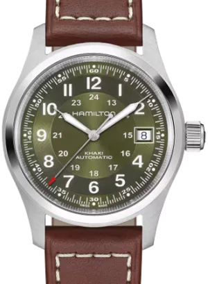 Khaki Field Automatic 38 Green - Leather Ref. H70455560