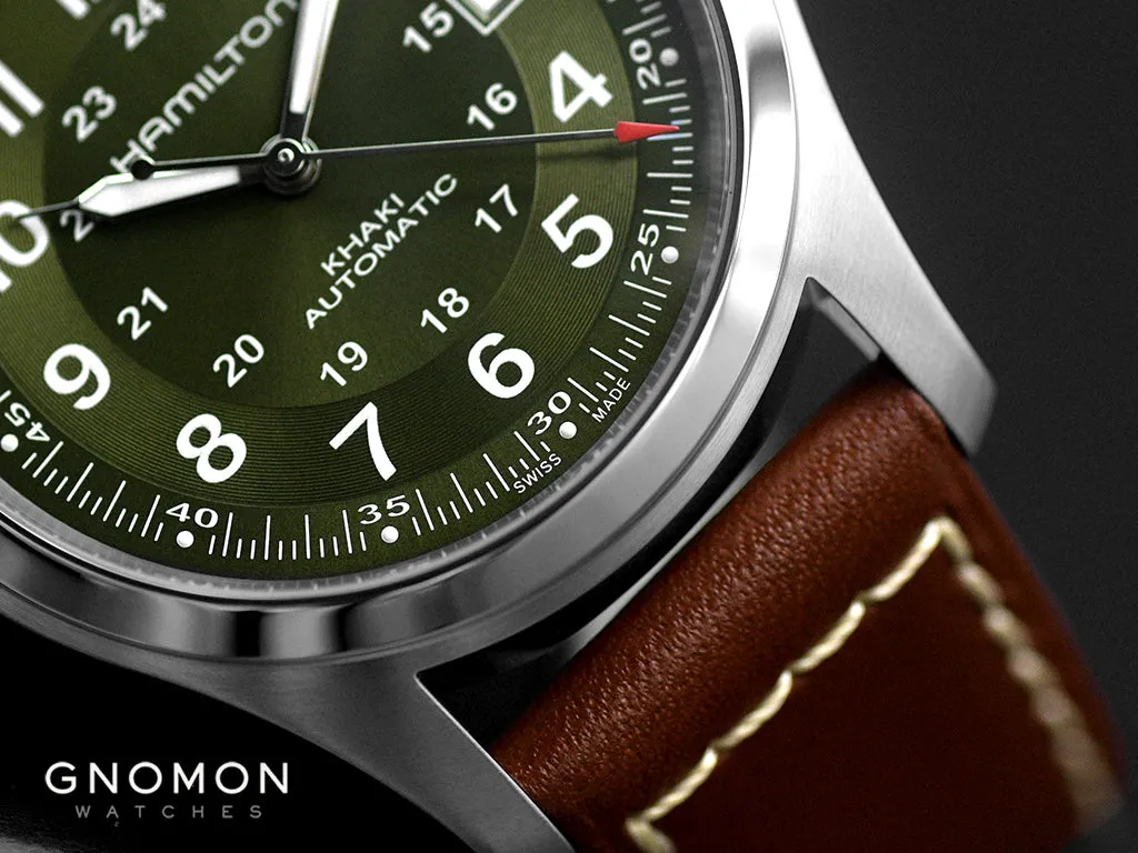 Khaki Field Automatic 38 Green - Leather Ref. H70455560