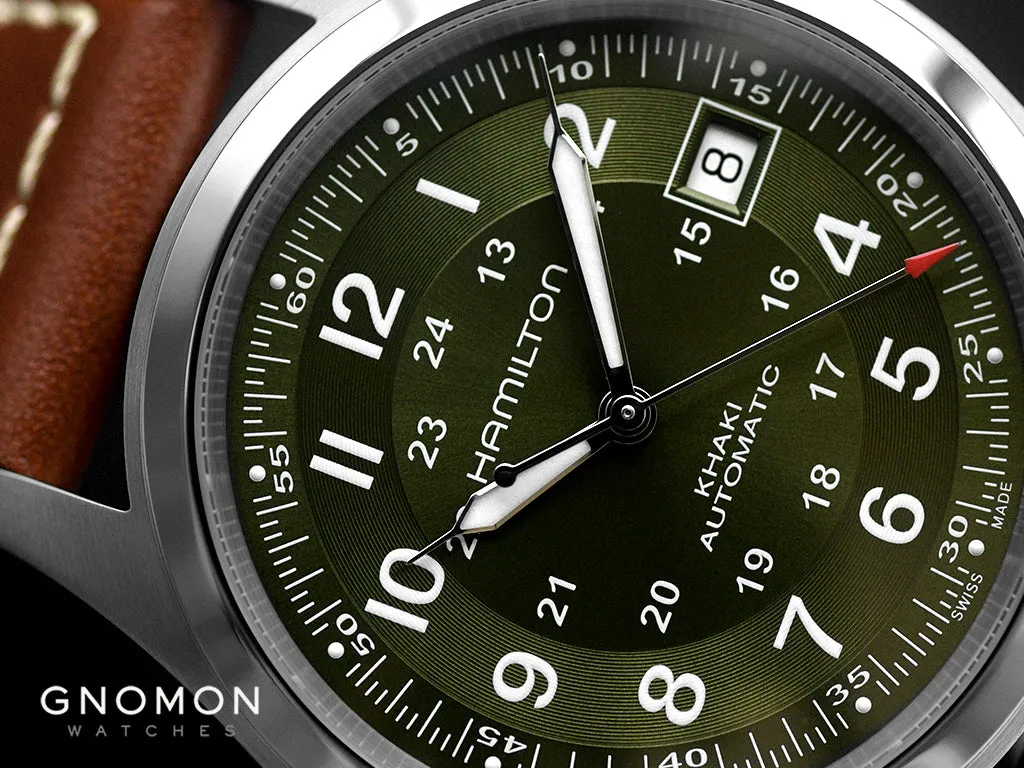 Khaki Field Automatic 38 Green - Leather Ref. H70455560