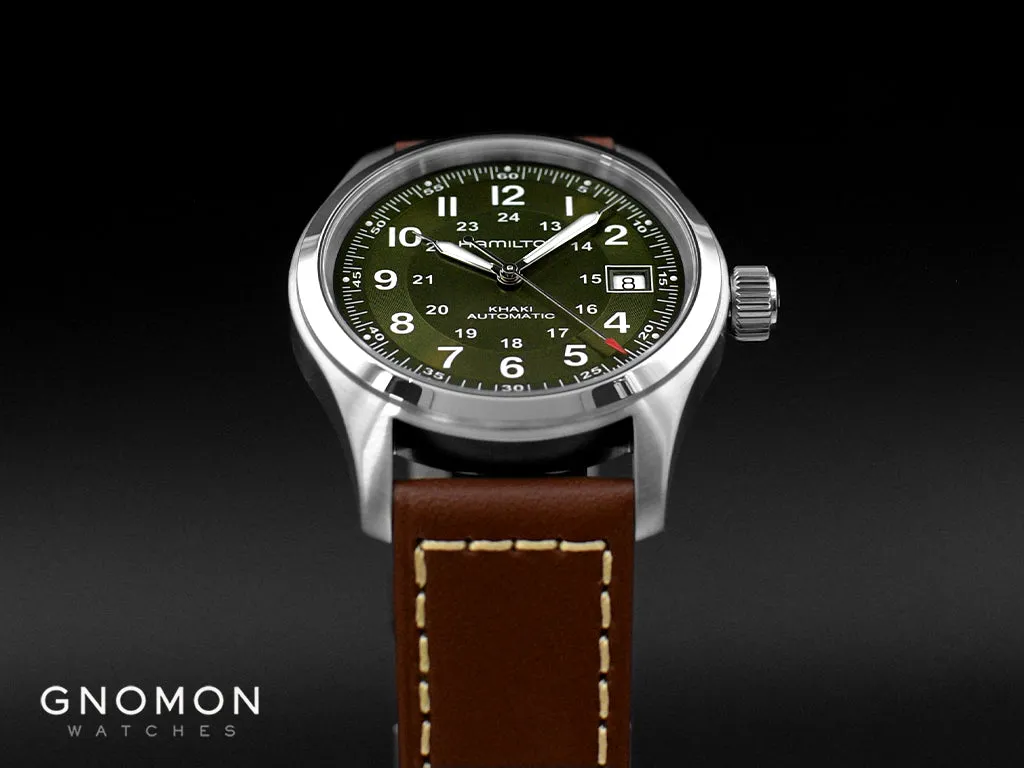 Khaki Field Automatic 38 Green - Leather Ref. H70455560