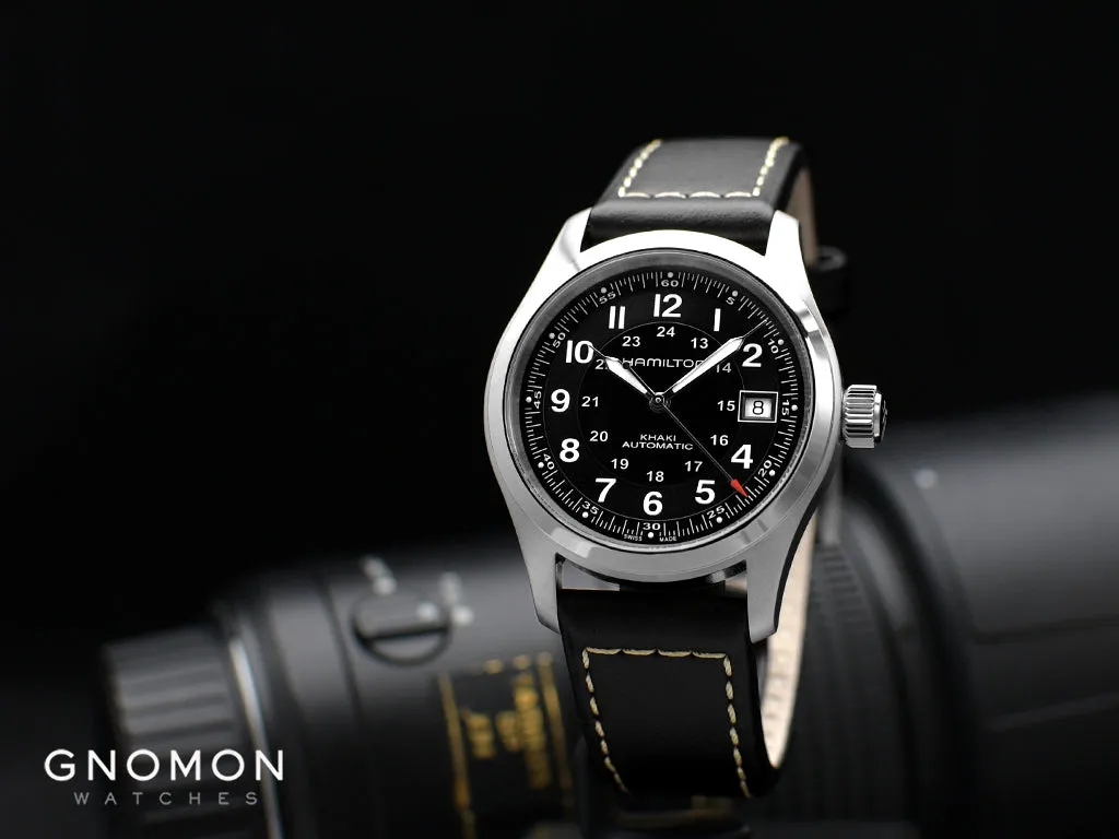 Khaki Field Automatic Black 38 - Black Leather Ref. H70455733