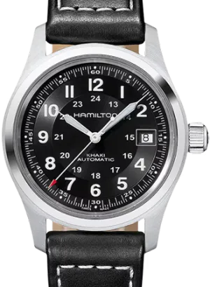 Khaki Field Automatic Black 38 - Black Leather Ref. H70455733