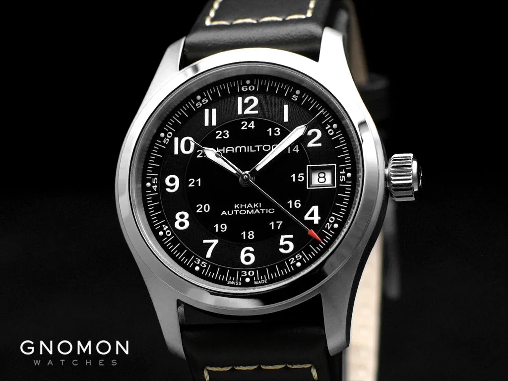 Khaki Field Automatic Black 38 - Black Leather Ref. H70455733