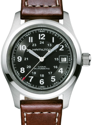 Khaki Field Automatic Black 38 - Brown Leather Ref. H70455533