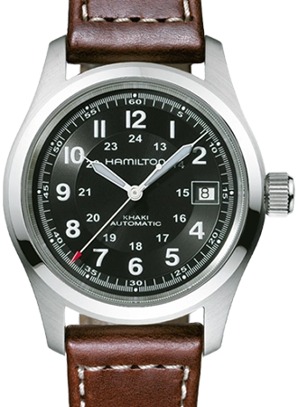 Khaki Field Automatic Black 38 - Brown Leather Ref. H70455533
