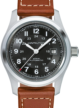 Khaki Field Automatic Black 42 - Brown Leather Ref. H70555533