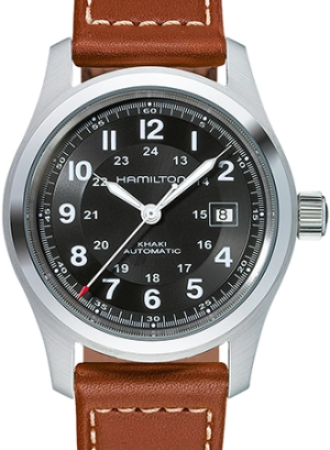 Khaki Field Automatic Black 42 - Brown Leather Ref. H70555533