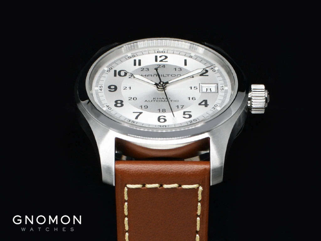Khaki Field Automatic Silver 38 - Brown Leather Ref. H70455553