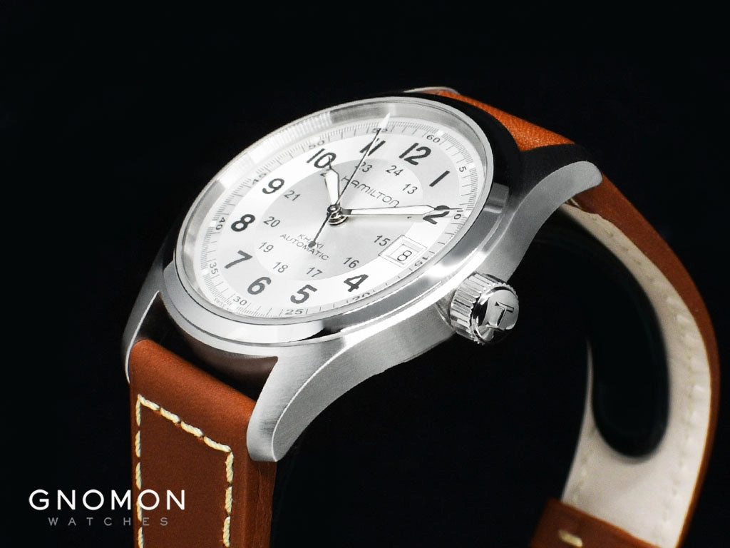 Khaki Field Automatic Silver 38 - Brown Leather Ref. H70455553