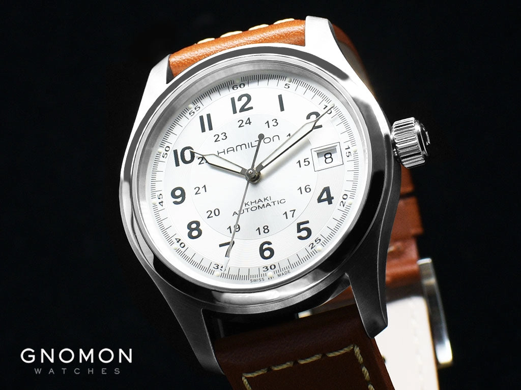Khaki Field Automatic Silver 38 - Brown Leather Ref. H70455553