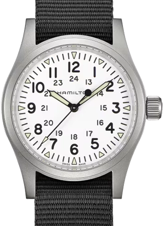 Khaki Field Mechanical Handwinding White 38 - Black Nylon Strap Ref. H69439910