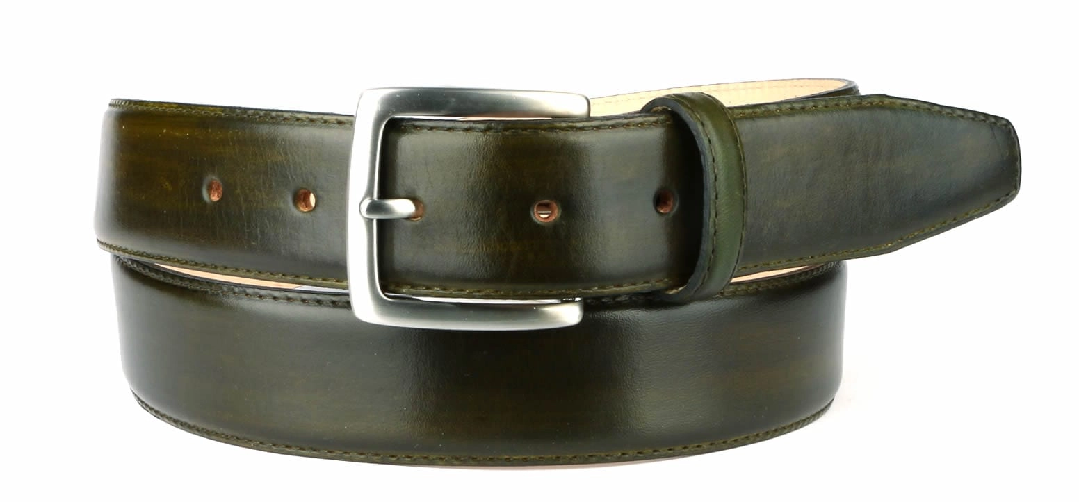 Leather Belt Olive Green