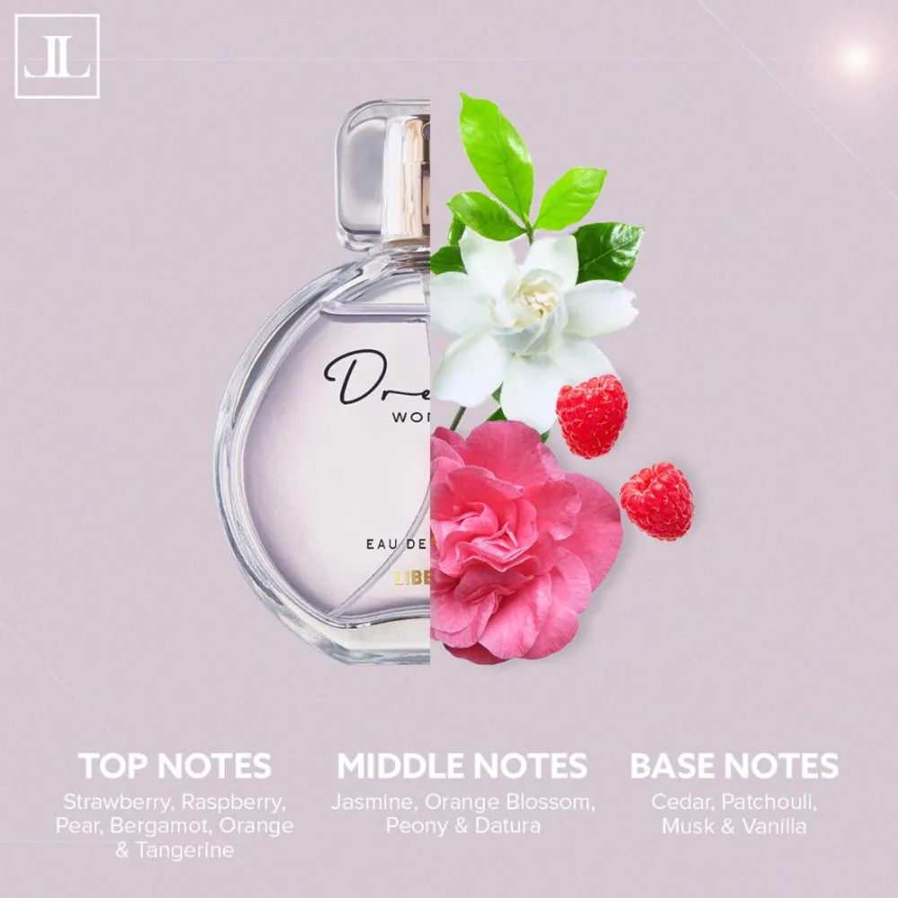 Liberty Luxury Dream Perfume for Women (100ml/3.4Oz), Eau De Parfum (EDP), Crafted in France, Long Lasting Smell, Soft Floral notes.