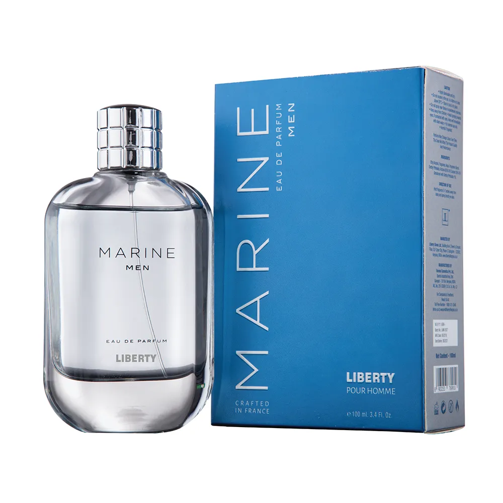 Liberty Luxury Marine Perfume for Men (100ml/3.4Oz), Eau De Parfum (EDP), Crafted in France, Long Lasting Smell, Fresh & Aquatic notes.