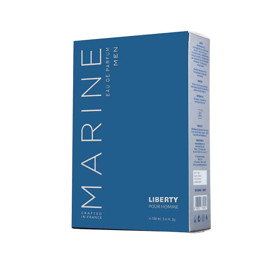 Liberty Luxury Marine Perfume for Men (100ml/3.4Oz), Eau De Parfum (EDP), Crafted in France, Long Lasting Smell, Fresh & Aquatic notes.