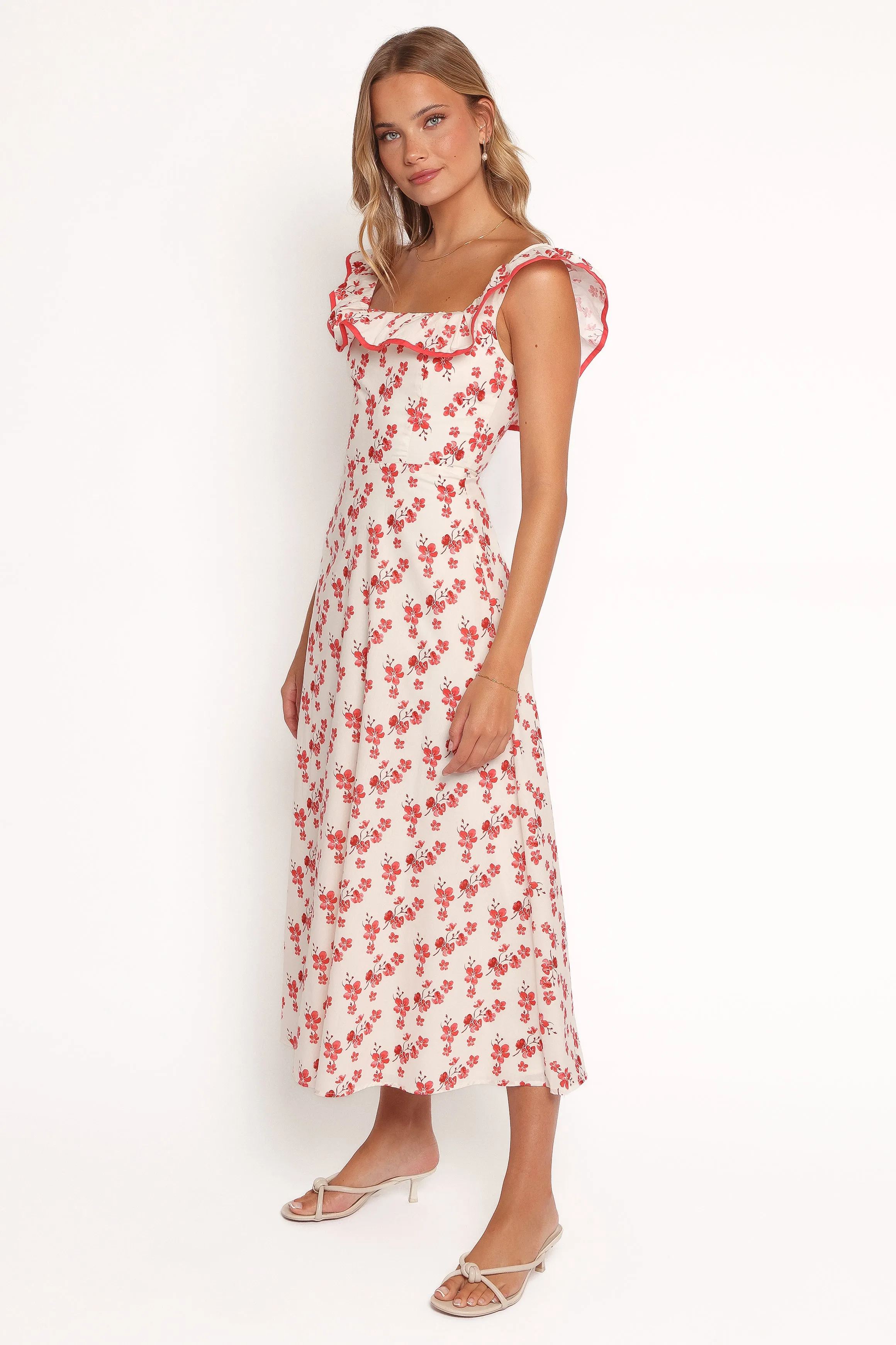 Lucille Maxi Dress - Red Floral