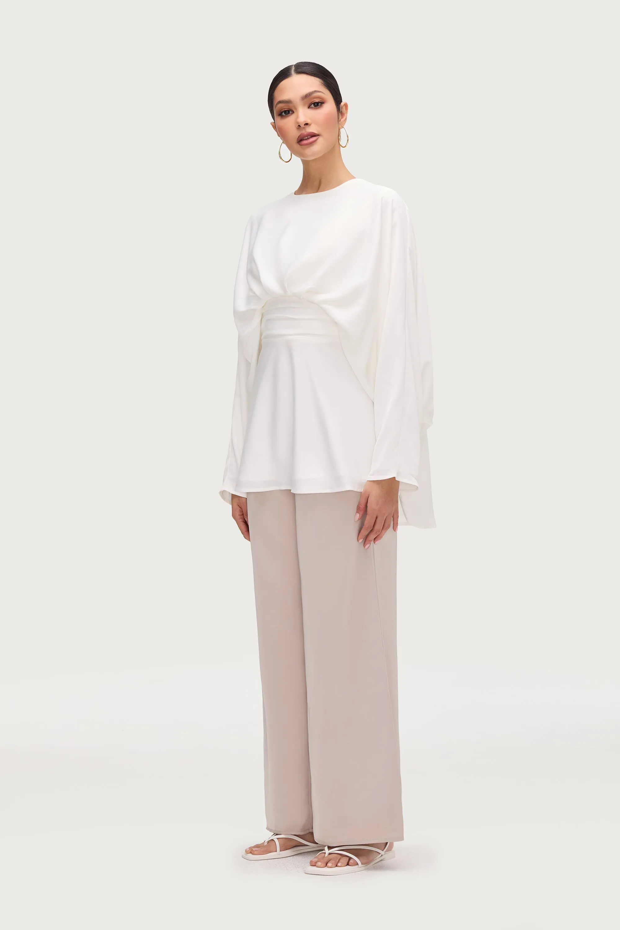 Maleeka Drape Top - White