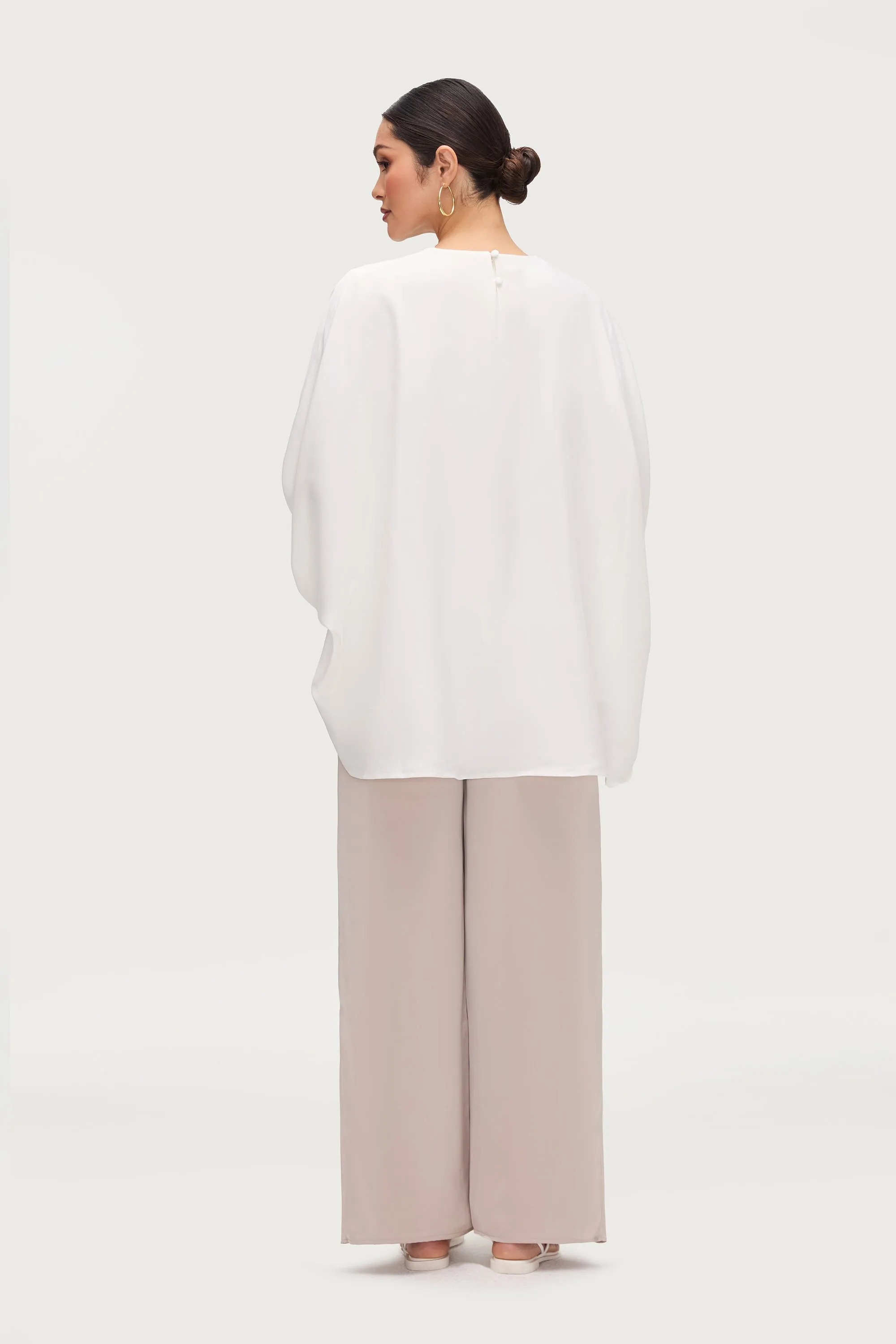 Maleeka Drape Top - White