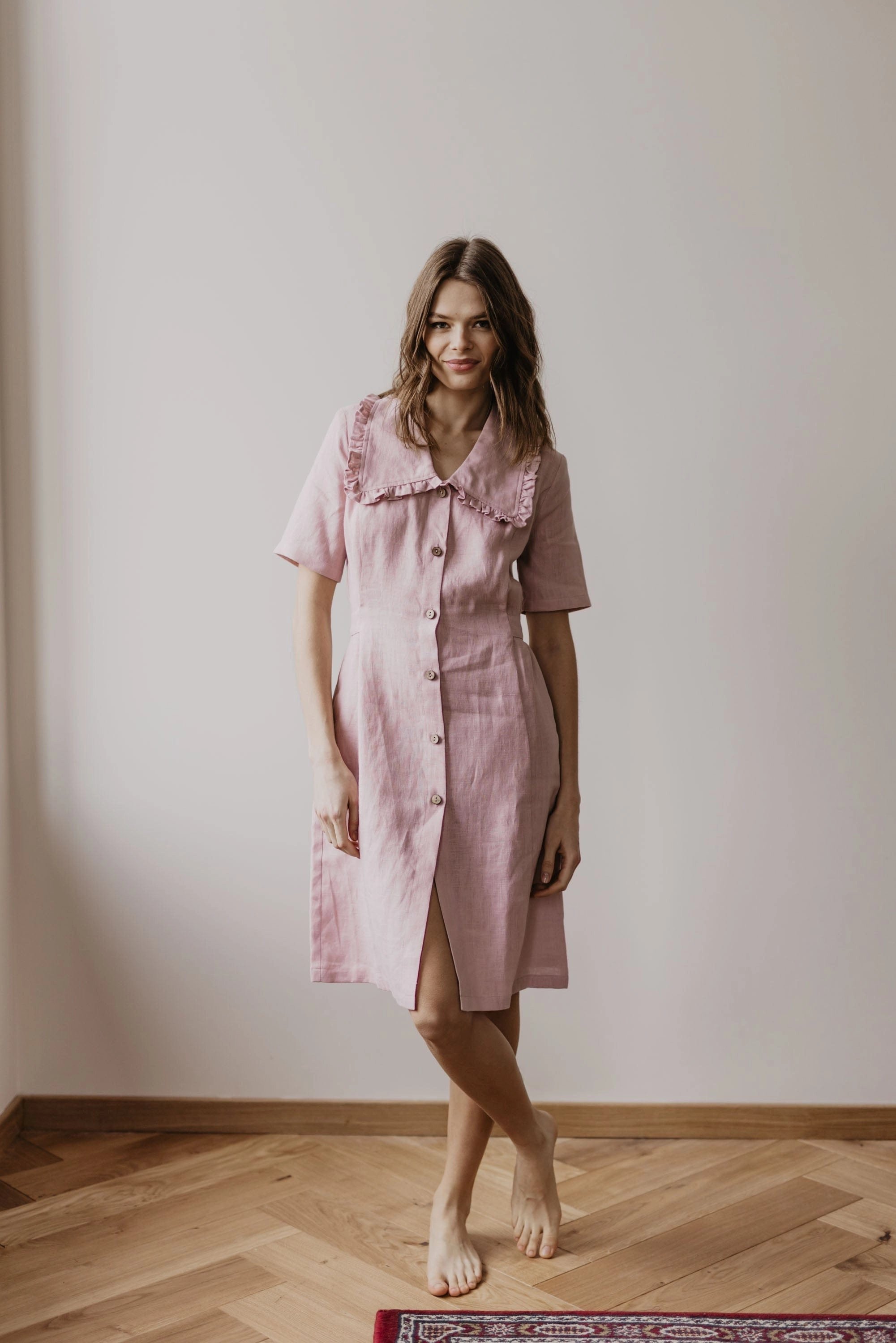 Melnrage Women's Linen Dress | Multiple Colours