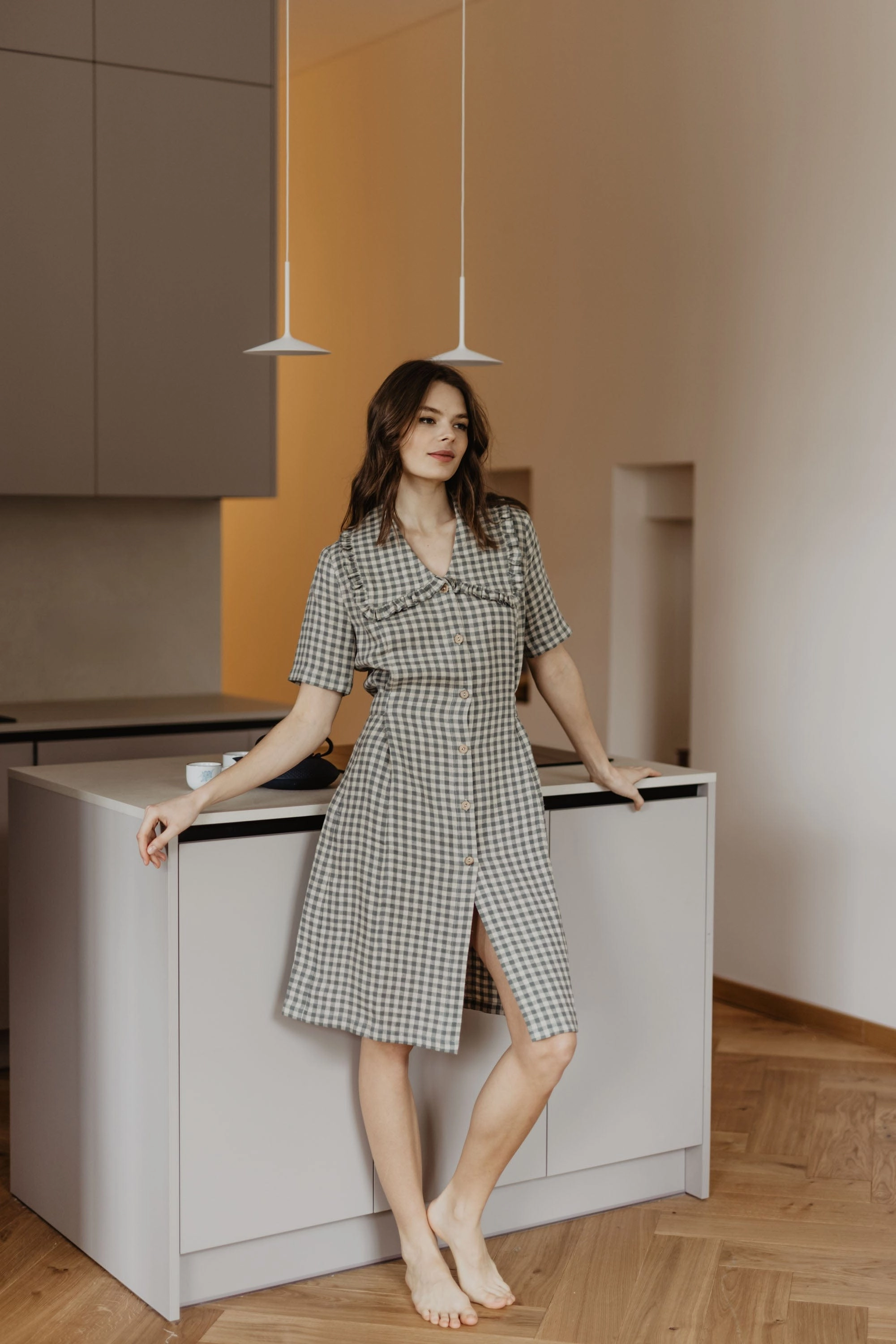 Melnrage Women's Linen Dress | Multiple Colours