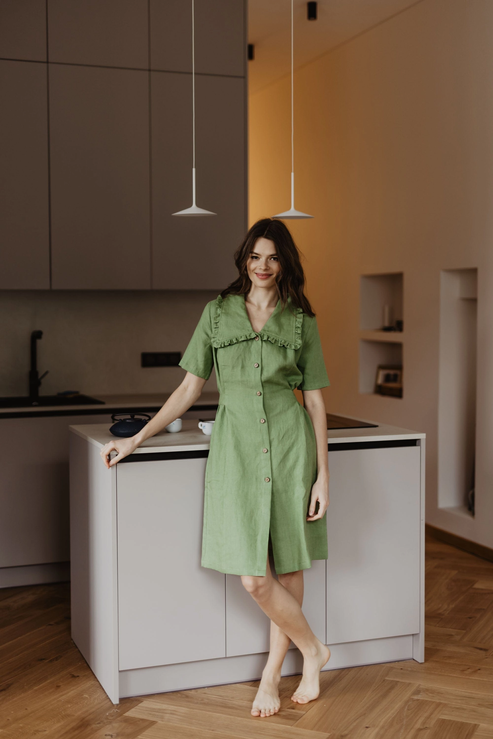 Melnrage Women's Linen Dress | Multiple Colours